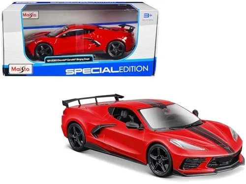 Maisto 31534 - Chevrolet Corvette Stingray Coupe High Wing '21 - Modellauto 1:24 - Modellfahrzeuge – Detailgetreues Modell im Maßstab 1:24, perfekt für Sammler und Liebhaber von Sportwagen, mit hochwertiger Verarbeitung und beeindruckendem Design.