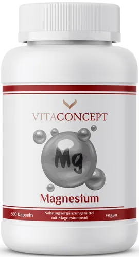 Magnesiumoxid I 360 Kapseln I 660mg (400mg elementares Magnesium) pro Kapsel
