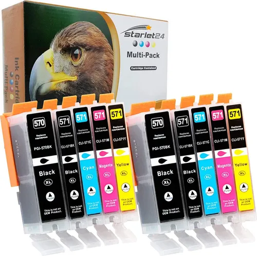 10x D&C Druckerpatronen XL kompatibel mit Canon PGI-570 CLI-571 für Pixma MG/TS Serie: MG5700, MG6800, MG7750, TS5050, TS6050, TS8050, TS9050, TS9055