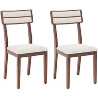 COSTWAY Esszimmerstühle 2er Set - Hochwertige Küchenstühle mit ergonomischer Rückenlehne - Esszimmerstühle mit gepolsterter Sitzfläche und stabilen Gummibaumholzbeinen, die bis zu 180 kg tragen. Ideal für gemütliche Essbereiche und stilvolle Akzente in Ihrem Zuhause.