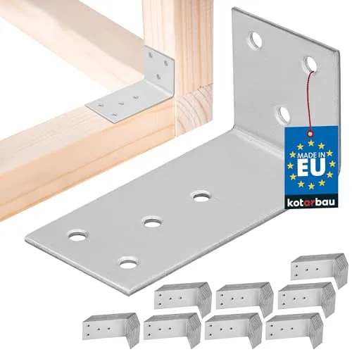 KOTARBAU® 100 Stk. Winkelverbinder 40 x 80 x 40 mm – Verzinkter Schwerlastwinkel für Möbel und Konstruktionen