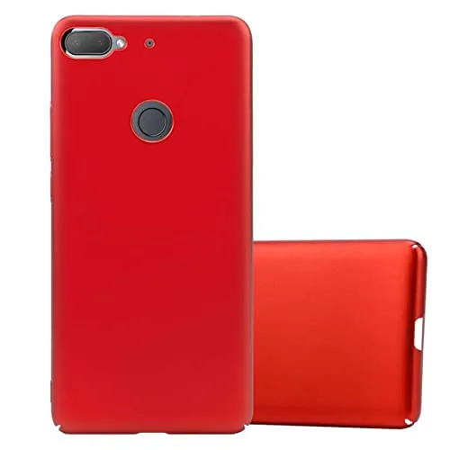 Cadorabo Hülle kompatibel mit HTC Desire 12 Plus Schutzhülle TPU Silikon Case Metallic Design Anti Rutsch Slim Kratzfest Stabiles Hardcase mit Rundumschutz Case Hülle für HTC Desire 12 Plus in Rot