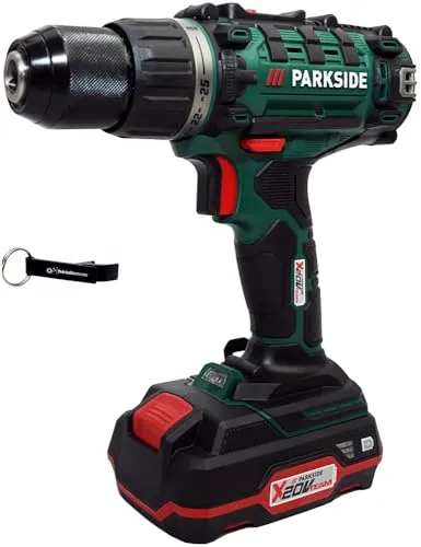 HEADNMORE® PARKSIDE® 20V Akku Bohrschrauber PABS 20-Li I9 mit Akku und Schlüsselanhänger