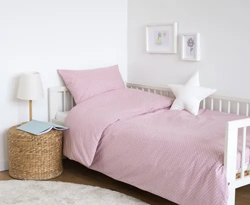 LOOLAY Kinderbettwäsche 100x135 Set 2-teilig - Bettwäsche Baumwolle und 40x60 cm Kissenbezug mit Reißverschluss - Weich, Atmungsaktiv und Hautfreundlich