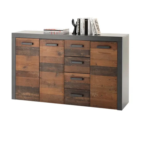 Sideboard Tavola, holzfarben, 152 cm breit - Bürostühle - Sideboard Tavola im angesagten Industrial Design mit attraktiver Altholz-Optik und viel Stauraum für dein Zuhause.