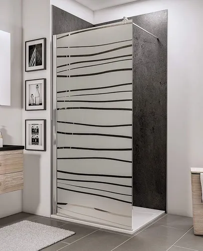 Schulte Walk-in-Dusche Alexa Style 2.0 90 x 190 cm - Moderne Walk-In-Duschwand aus 6 mm ESG-Glas im eleganten Mistral-Dekor. Mit fixil-Glasversiegelung für einfache Reinigung und flexibler Montage. Ideal für stilvolle Badezimmer.