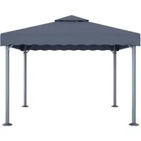 vidaXL Pavillon 300 x 300 cm Anthrazit Aluminium - Eleganter Pavillon aus rostbeständigem Aluminium und Stahl, ideal für Gartenpartys und Veranstaltungen. UV-beständiges Dach sorgt für optimalen Sonnenschutz.