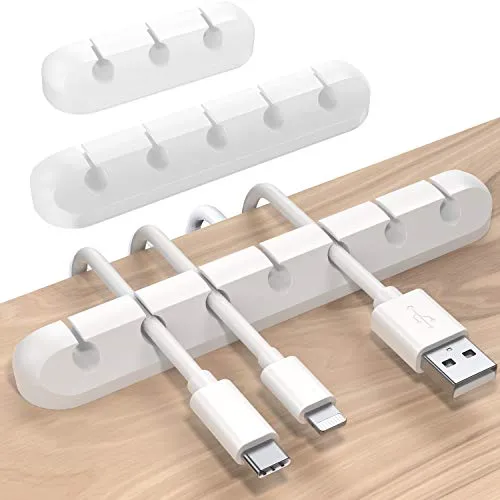 SOULWIT® Kabelhalter Kabelclips, [3 Stück] kabelmanagement Selbstklebend Kabel Organizer Vielzwecke Kabelführung Set für Schreibtisch Computer PC, USB Ladekabel, ZuhauseBüro