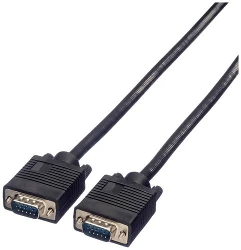 Roline VGA Anschlusskabel VGA 15pol. Stecker 2.00m Schwarz 11.04.5202 doppelt geschirmt, schraubbar VGA-Kabel