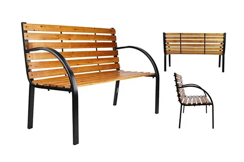 Parkbank 12 Holzleisten Pinienholz lackiert Bank Gartenbank Garten 122x60x81cm