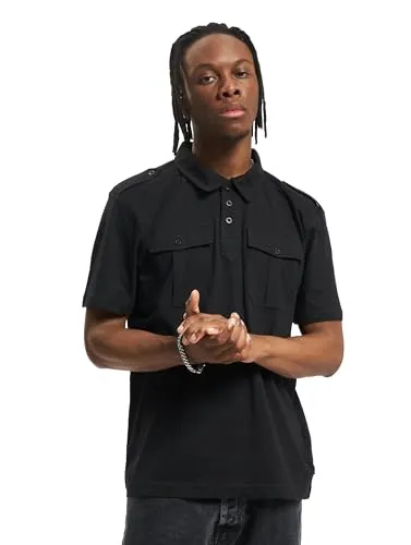 Brandit Jon Poloshirt Short Sleeve, Farbe: Black, Größe: M