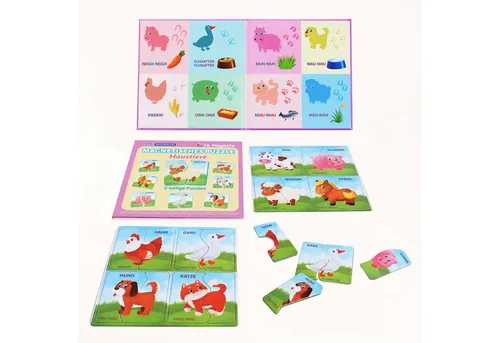 MAGNIKON Puzzle Erste Große Puzzles - 2 Teile Haustiere mit 16 Magneten, ideal für Kinder ab 3 Jahren, fördert die motorischen Fähigkeiten