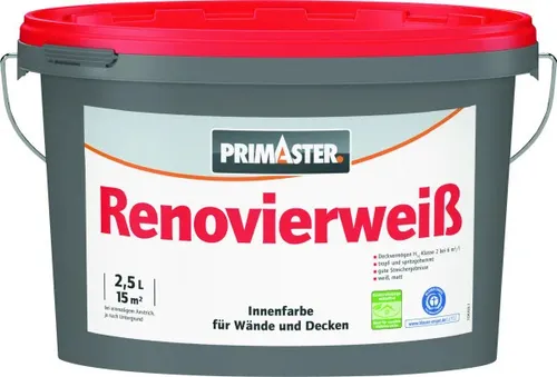 Primaster Wandfarbe Renovierweiß weiß 2,5 L  Innen