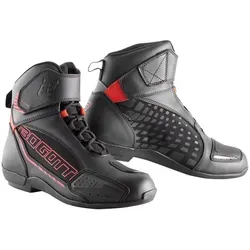 Bogotto GPX Motorradschuhe, schwarz-rot, Größe 45 - Motorradstiefel mit Knöchelverstärkung und Schaltverstärkung für optimalen Schutz und Komfort beim Fahren.