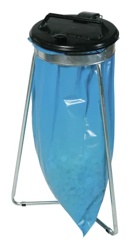 Gewa Abfallsammler 1 x 120 l stationär mit Deckel schwarz