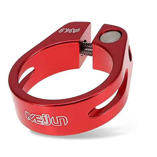 Sattelklemme 34,9mm, Fahrrad Sattelstützenklemme Mountainbike Sattelstütze Zubehör Aluminiumlegierung für Mountain und Rennräder Fahrradsattelstützensperre (Rot)