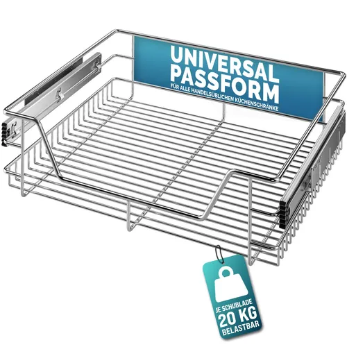 DeubaXXL DE Teleskopschublade 60cm - Schubladenauszüge für mehr Ordnung! Diese vielseitige Teleskopschublade ist ideal für Küche, Bad oder Werkstatt und sorgt für schnellen nachträglichen Einbau und optimale Ablagemöglichkeiten.