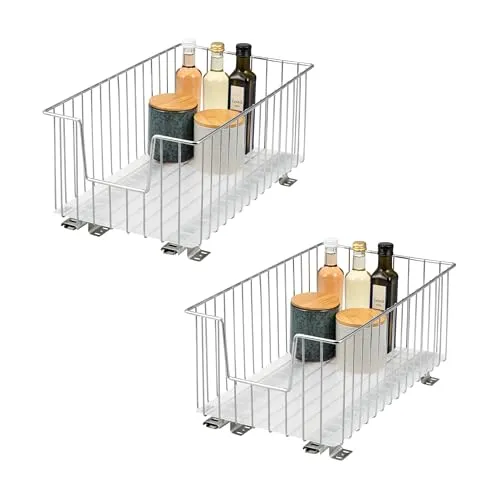 bremermann Schrank-Korbauszug 2er Set 30 cm mit Einlegeboden, praktischer Küchenorganizer