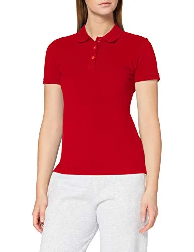 CliQue Damen Regular Fit Poloshirt,rot, 40 EU (Herstellergröße:Large)