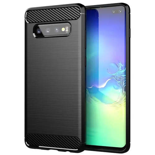 Hülle für Samsung Galaxy S10 PLUS Schutzhülle Cover Handy Silikon Case Carbon