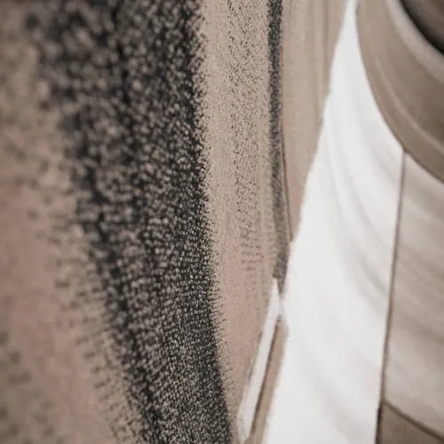 VIMODA Designer Teppich Wohnzimmer Braun Beige Kacheloptik mit Farbverlauf und Konturenschnitt, Maße:80 x 150 cm