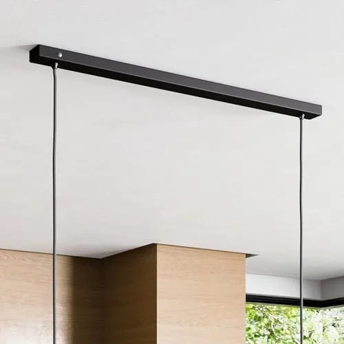 Rechteckiger Baldachin für Lampe mit 2 Kabelauslässen in schwarz von Lightstock