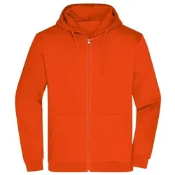 Herren Basic Kapuzen-Sweatjacke JN756, orange, Größe 3XL - Arbeits- & Schutzkleidung: Klassische Sweatjacke mit Kapuze in Orange, Gr. 3XL, aus hochwertiger Sweat-Qualität mit angerauter Innenseite und praktischer Kängurutasche.