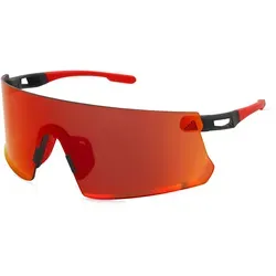 Adidas SP0090 Herren-Sonnenbrille - Sportbrillen mit randlosem Design und rotem Spiegelglas, ideal für Sport und Freizeit, stylisch und leicht durch Acetat-Gestell.