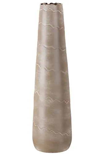 GILDE Keramik Vase Wave XXL - Wasserdichte Dekovase 70 cm in Beige Creme - Vasen für stilvolle Dekoration, 70 cm hoch und wasserdicht - ideal für kreative Arrangements in jedem Wohnstil.
