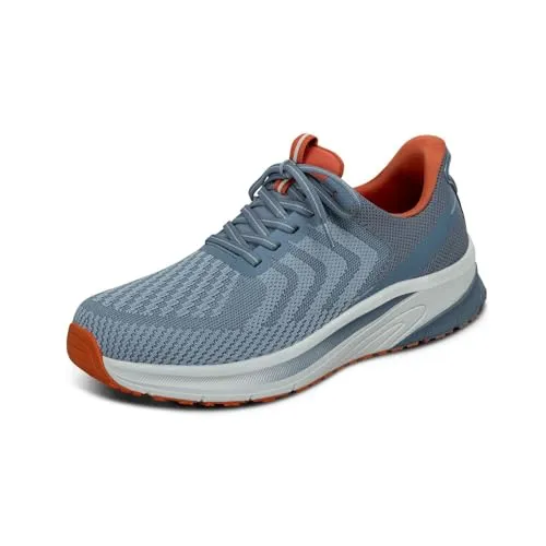 OrthoFeet Tilos Schnürschuh blau 44 EU - Wanderschuhe mit atmungsaktivem Canvas-Obermaterial, ideal für komfortable Wanderungen und lange Spaziergänge.