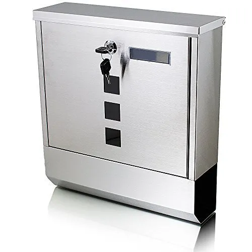 Briefkasten MS-13455 BITUXX aus Edelstahl mit Zeitungsrolle