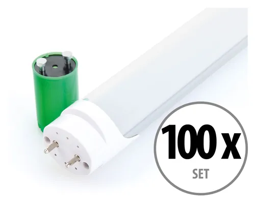 Showlite LED Röhre T8W24K45F-1500 - 100er Set Tageslichtweiß - LED-Lampen Set mit 100 Röhren, 1500mm lang, 2300 Lumen Helligkeit und 4500K Farbtemperatur für natürliche Beleuchtung. Ideal für Gewerbe und große Räume.