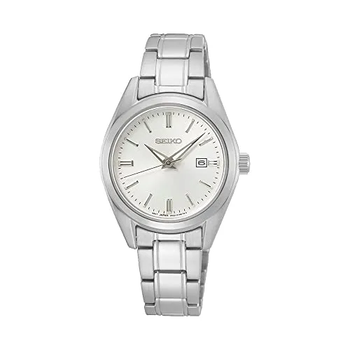 Seiko Damen Analog Quarz Uhr SUR633P1 - Armbanduhren für Damen mit robustem Edelstahlgehäuse, kratzfestem Hardlexglas und bis zu 10 BAR wasserdicht – ideal für jeden Anlass.