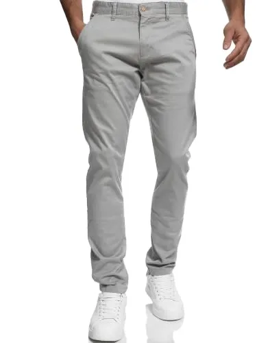 Indicode Herren Cherry Chinohose Stretchhose | Lässige Chino für den Sommer Lt Grey, 38/34
