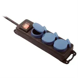 Bachmann Verteilersteckdose 3x CEE7/3 Stromadapter zu Schutzkontakt, CEE 7/3, Typ-F, 1.5 cm, IP44, 1,5m, 349.045