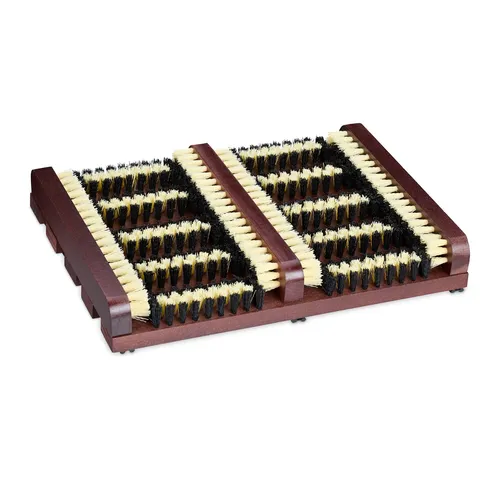 relaxdays Schuhabtropfschale mit Bürsten - Schuhabstreifer - Schuhabtropfschalen für müheloses Reinigen von Schuhen nach Gartenarbeit oder Spaziergängen. Robuste Bürsten und rutschfeste Unterseite sorgen für saubere Schuhe ohne Bücken.