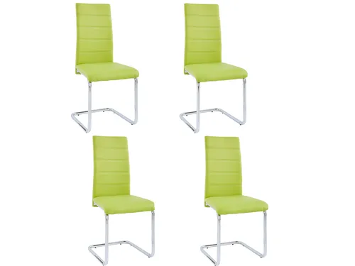 Stuhl 4 PK Grün Chrom