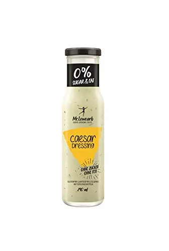 Mr Lowcarb Caesar Style Dressing ohne Zucker und Fett 240ml - Caesar Dressing für kalorienbewusste Genießer, gluten- und sojafrei, ideal für frische Salate und Dips. Eine Flasche reicht für 16 Portionen!