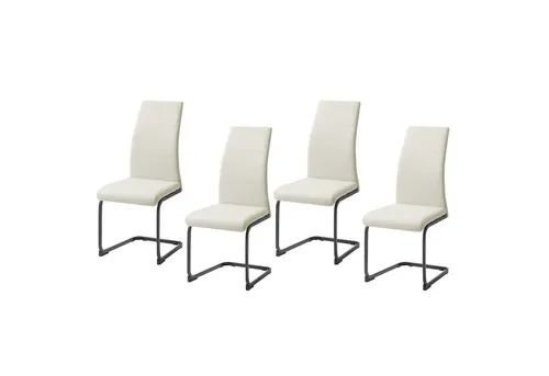 HTI-Line Freischwinger Schwingstuhl SallyP PU 4er Set – Beige/Weiß