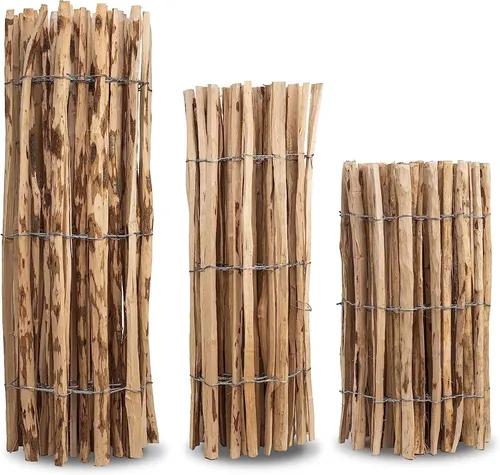 Kastanienzaun Staketenzaun aus Haselnuss - 26 Größen für jeden Garten - Gartenzäune aus hochwertigem Haselnussholz, wetterfest und langlebig bis zu 20 Jahre. Ideal zur kreativen Gestaltung Ihrer Gartenwege und Beete. Verfügbar in verschiedenen Höhen und Längen.