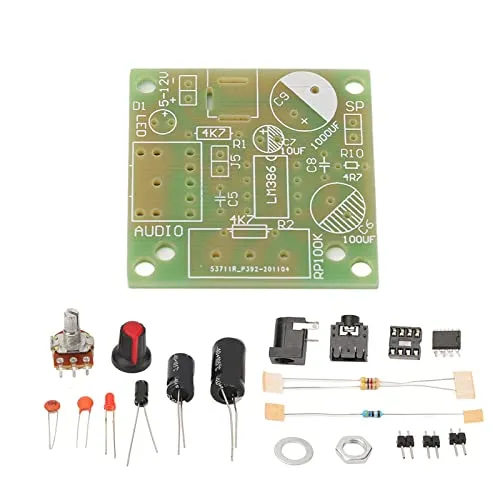 Audio Amp Modul, ungelötet DIY LM386 Verstärker Kit Smart Electronic Einfach zu debuggen 37x41mm Super Mini mit Lautsprecher für Musikprojekte