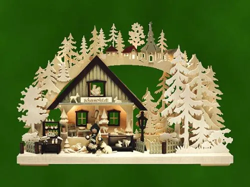 RATAGS 3D-Schwibbogen Schnitzerei (43x30x7cm)