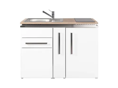 Stengel Küchenzeile MD 120 A, Miniküche Designline mit Apothekerauszug, 120 cm