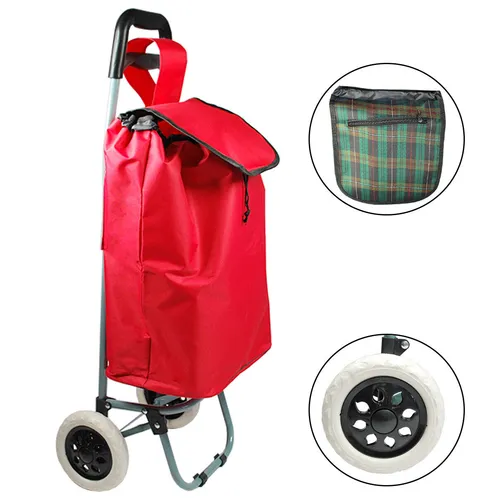 Helo Klappbarer Einkaufstrolley in Rot - Einkaufstaschen & Einkaufstrolleys - Praktischer Trolley mit viel Stauraum, leicht zu ziehen und platzsparend zusammenfaltbar, ideal für den täglichen Einkauf.