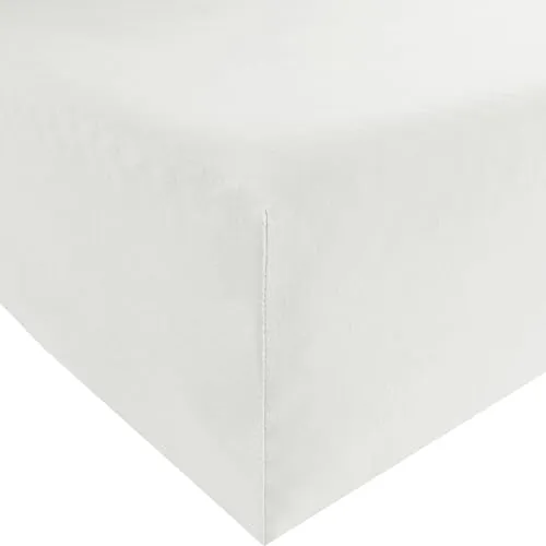 REDBEST Jersey-Stretch Spannbettlaken San Francisco 100% Baumwolle, weiß Größe 90x190 cm - 100x200 cm - weiche Qualität, bügelfrei, Rundumgummi, bis 20 cm Höhe