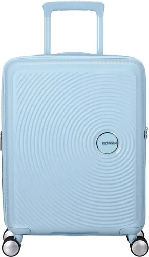 American Tourister SOUNDBOX Spinner 55/20 TSA EXP - Pastel Blue - Koffer mit Hartschale und TSA-Schloss, ideal für sicheres und stilvolles Reisen mit Handgepäck.