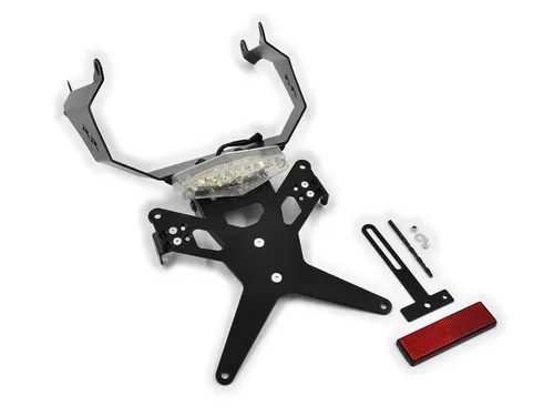 ZIEGER Kennzeichenhalter X-Line für Honda CBR 600 RR (2007-2012) - Hochwertiger Kennzeichenhalter für Honda CBR 600 RR, schwarz pulverbeschichtet und witterungsresistent. Verstellbare Neigungswinkel und Blinkerhalter für optimale Anpassung.