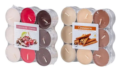 Produktbild Levandeo® Duftkerze, 36 Kerzen 2x18 Stück Schoko Kirsche Zimt Weihnachtsduft Duftkerzen