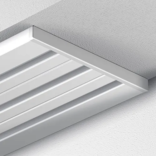 Garduna Gardinenschiene Wendeschiene, 3-4-läufig, weiß, gebohrt - Gardinenschienen für flexible Montage, ideal für Deckenmontage, einschließlich Zubehör und einfacher Verbindung bei längeren Längen.