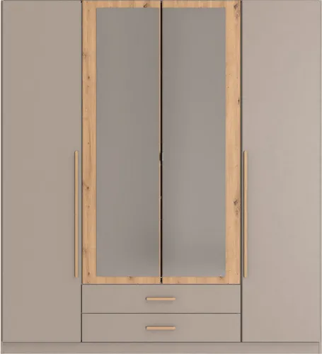 Drehtürenschrank Marburg Eiche Artisan/Grau/Sahara